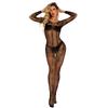 Sex Underwear Sexy Stripes Hollow Crotch Tight See-through Long-sleeved Mesh