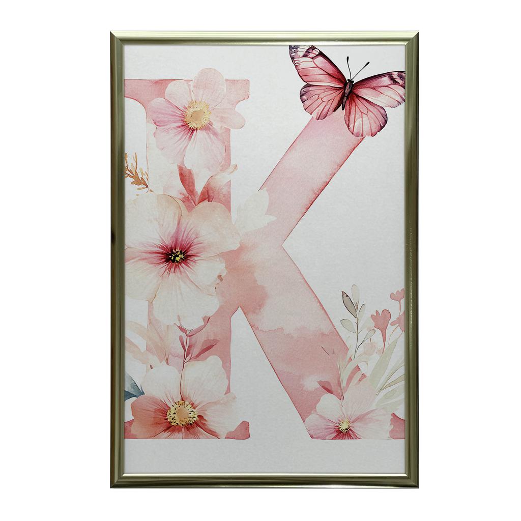 K Jak Kwiaty - Plakat Dekoracyjny Dla Dzieci K Jak Kwiaty - Plakat Dekoracyjny Dla Dzieci, 70X100 Cm, Rama Drewniana Ciemny Brąz, Papier Matowy 230 Gs