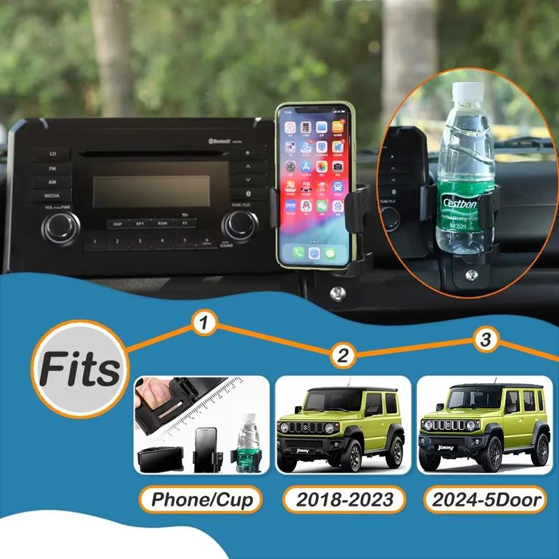 Dashboard Storage Tray Cup Holder Phone Bracket for Suzuki Jimny JB64 JB74 GL XL -2025 Center Console Car Mount Accessories