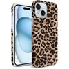 Hi Space Case Compatible with iPhone 15 Leopard Print Cheetah, Animal Brown for iPhone 15 Women Men IMD Shockproof Protective Brown Case Cover for