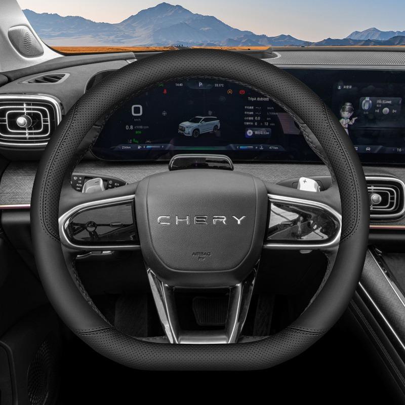 Car Steering Wheel Cover,For Chery Tiggo 9 C-DM 2025 2026 Ultra Thin Leather Anti Slip Decorative Frame Protective Accessories