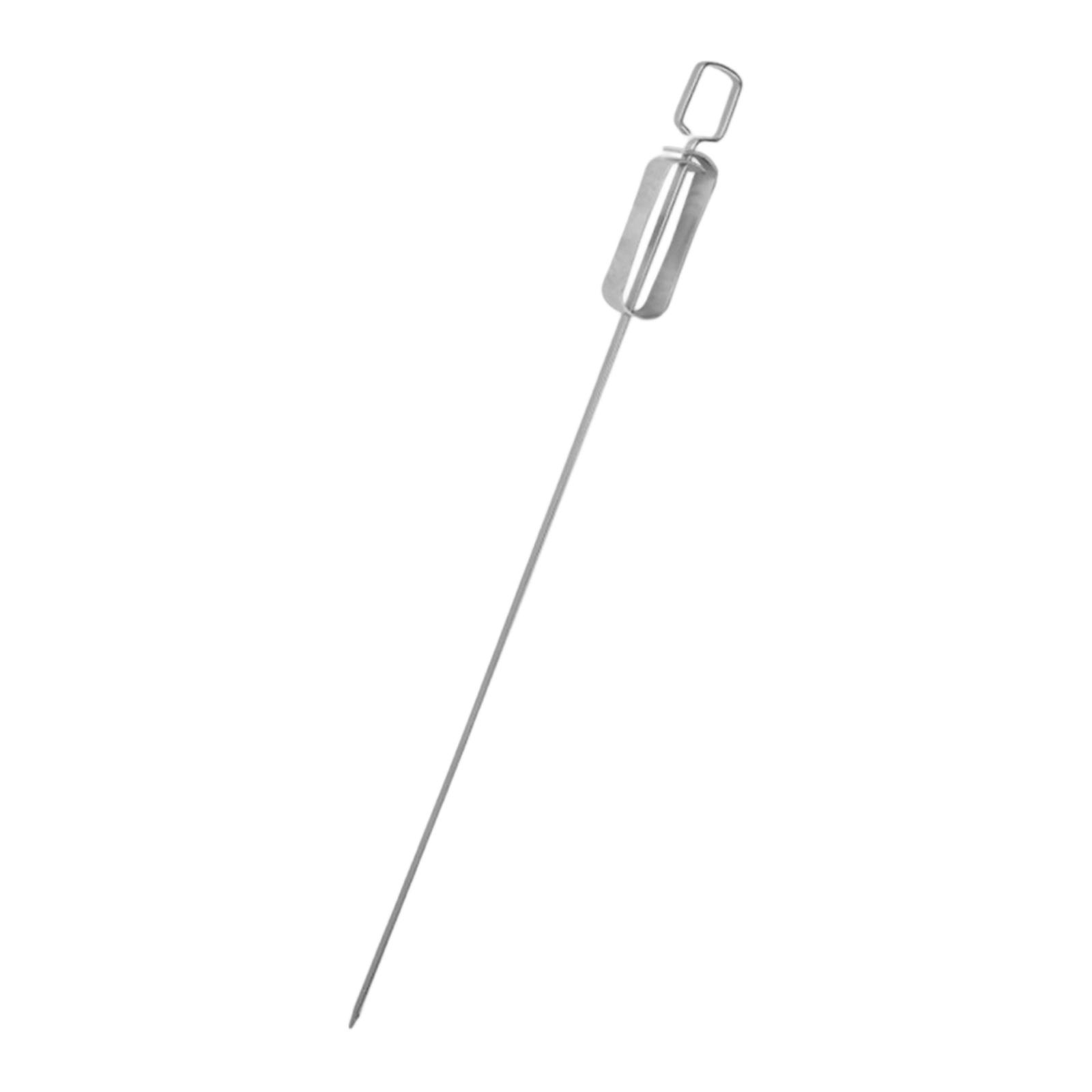 

Stainless Steel Skewer with Loop Handle and Fixed Stopper for Grilling Roasting and Barbecue Cooking Tools 12 Inch Length One Size
