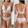 Elegante Set di Lingerie Sexy in Pizzo: Reggiseno a Triangolo & Slip