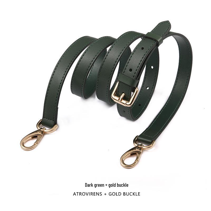 Adjustable Genuine Leather Crossbody Bag Strap - Thin Plain Weave for Women