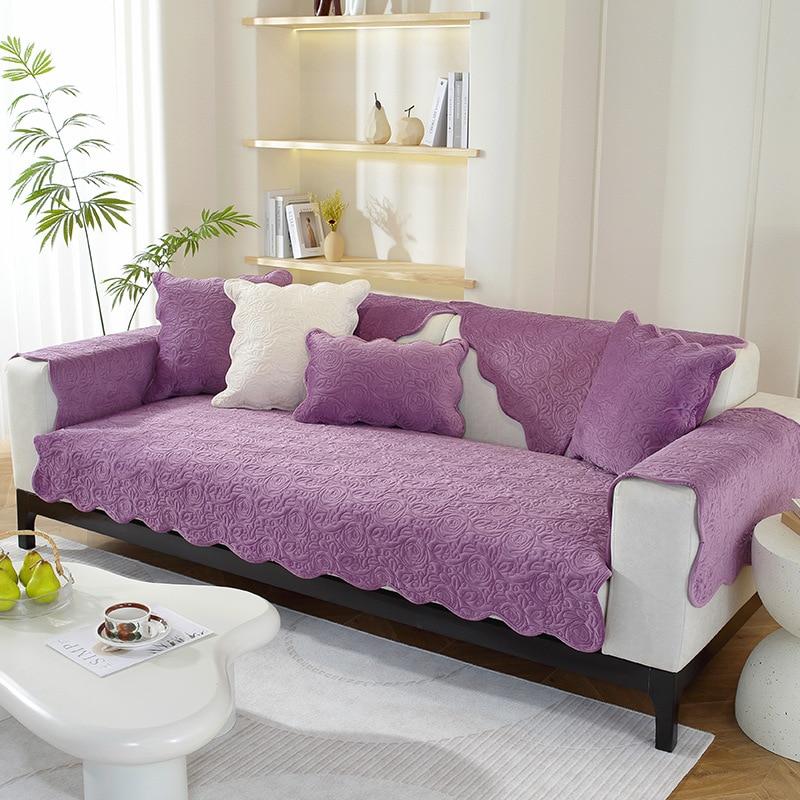 

Simple Modern Universal Sofa Cover Non-slip Dutch Velvet Rose Cushion Skin-friendly All-inclusive 70x70cm