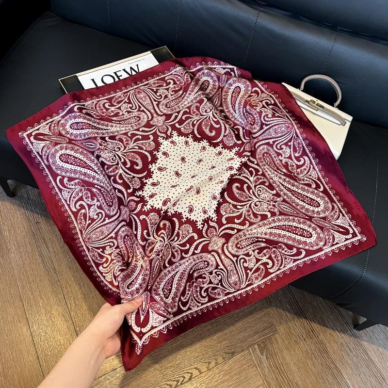 New silk scarf women's fashion versatile high-end small square scarf Korean version neck protection scarf spring and autumn retro scarf binding bag
