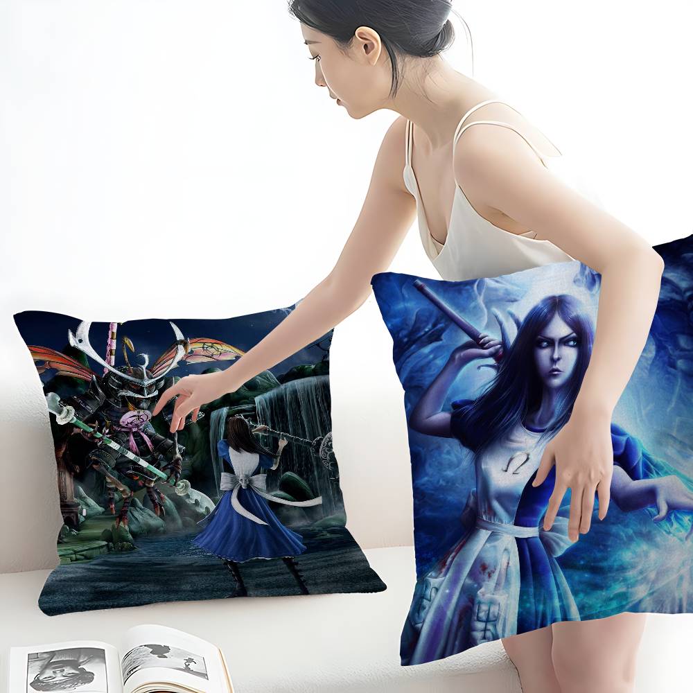 Game A-Alice Madness Returns Pillow Gift Home Office Decoration Bedroom Sofa Car Cushion Cover Case 45X45
