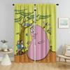 Window Curtain for Room 2 Panel Les Barbapapa Curtains Child Room Shades Tulle for Bedroom Partition Halloween Decoration Living