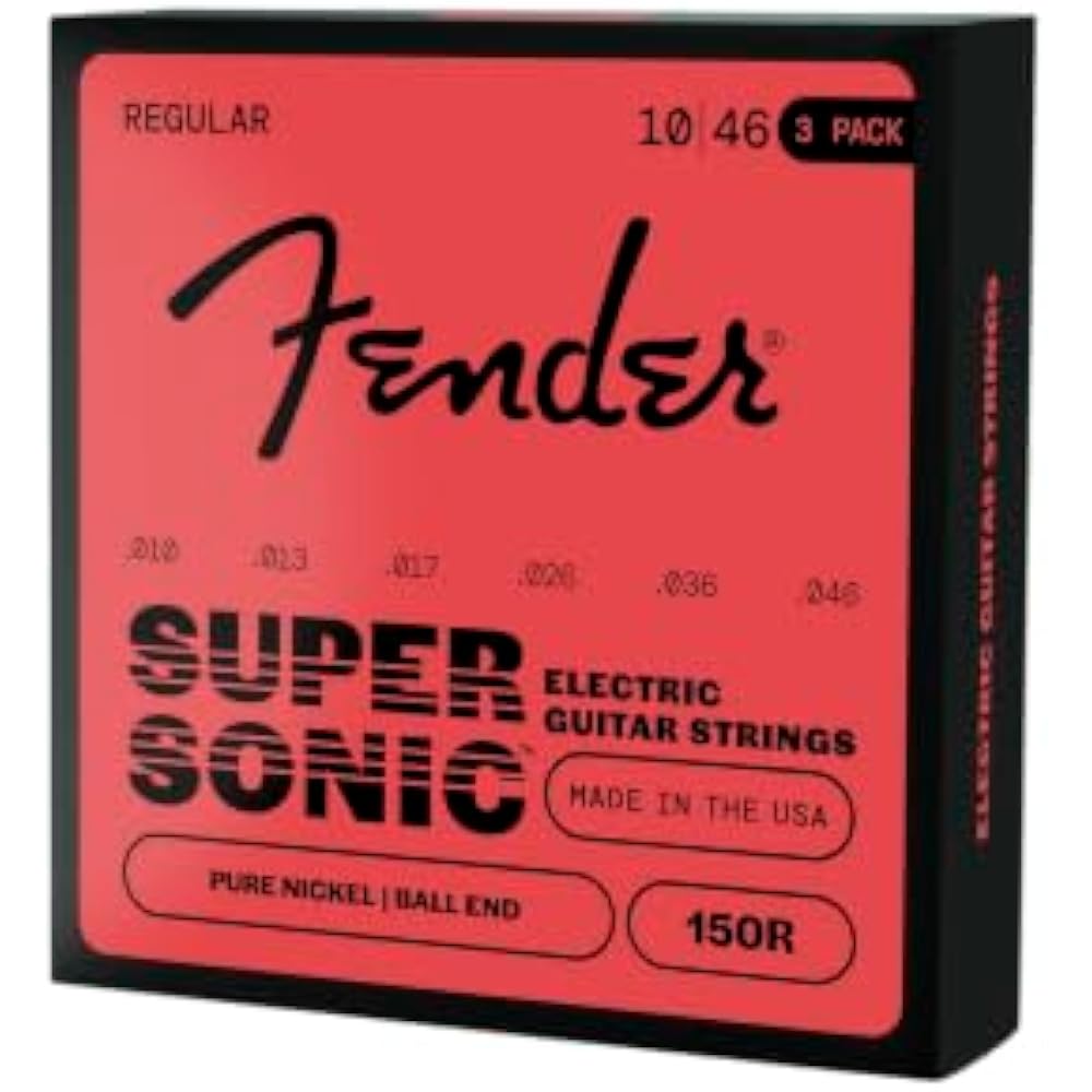 Fender Electric Guitar Strings SuperSonic™ 150R Guitar Strings, Pure Nickel, Ball End, Gauges .01...