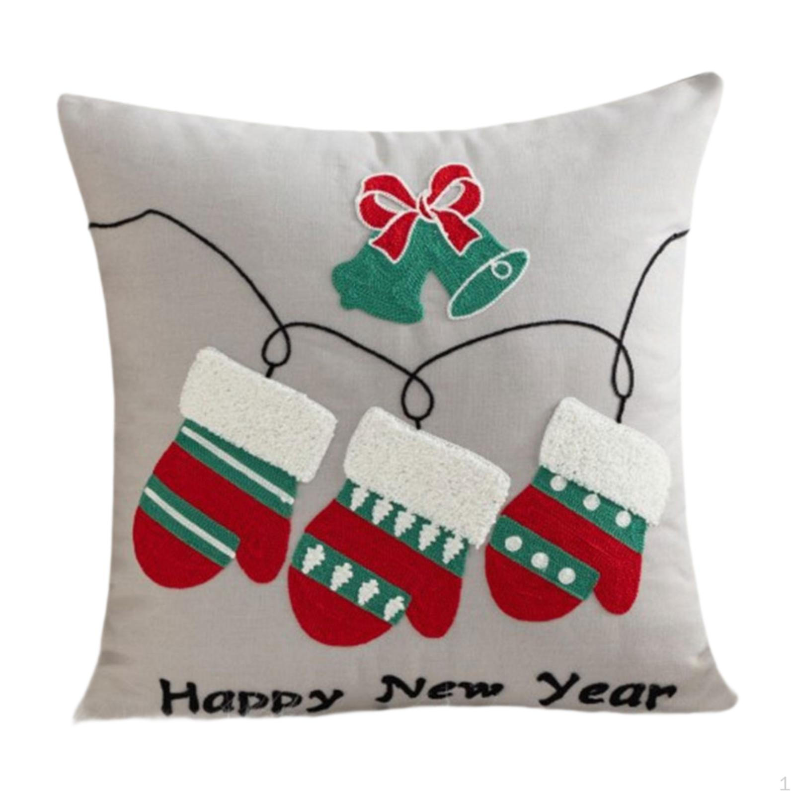 

Рождественская наволочка на молнии с вышитым украшением 18x18 дюймов для кровати