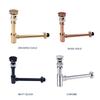 Bathroom Siphon Sink Drain Pipe Brass Deodorization Waste Bottle Trap Black Brushed Gold Chrome Pop Up Drain Stopper Rose Gold