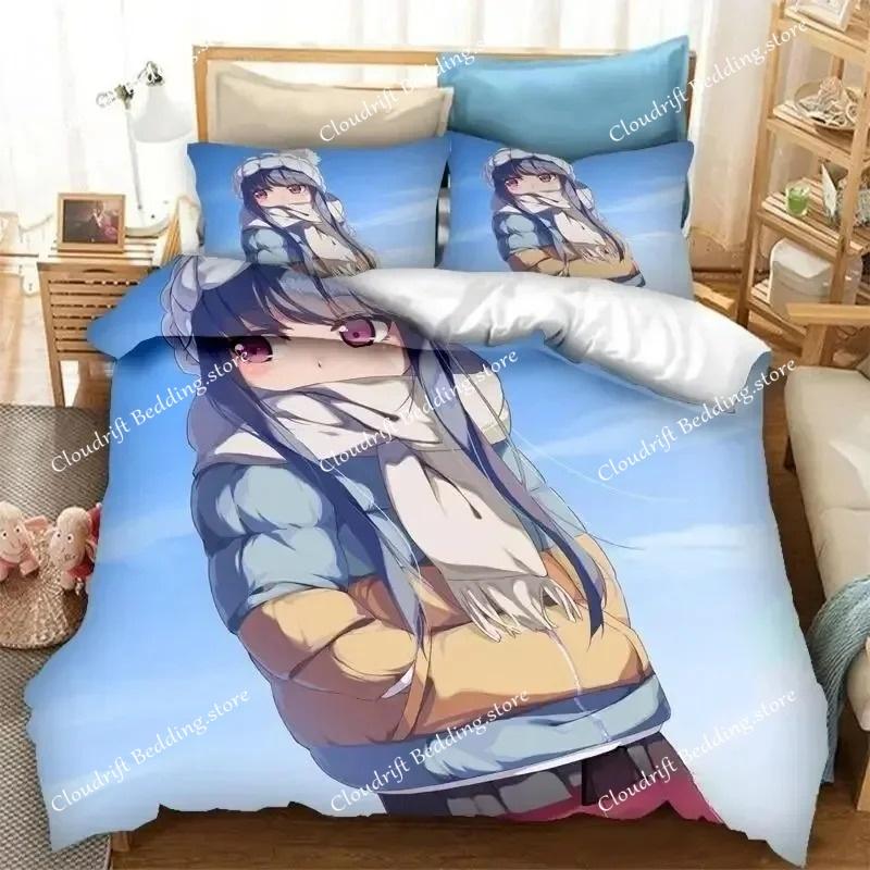New 3D Print Anime Yuru Camp Bedding Set Duvet Covers Pillowcases Comforter Bedding Sets Bedclothes Bed Home Textiles