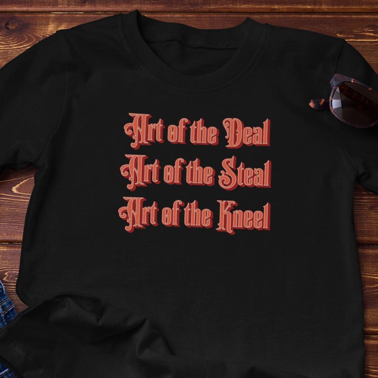 Satire T-Shirt - Trump Timeline Text Graphic | Political Parody - Cotton Tee M