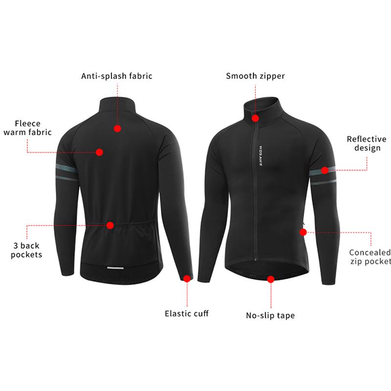 Cycling Sets WOSAWE Mens Winter Thermal Jacket Pants Gel Padded