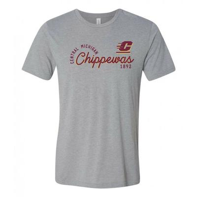 Central Michigan Chippewas Sunshine Script Canvas Triblend Shirt - Athletic Grey