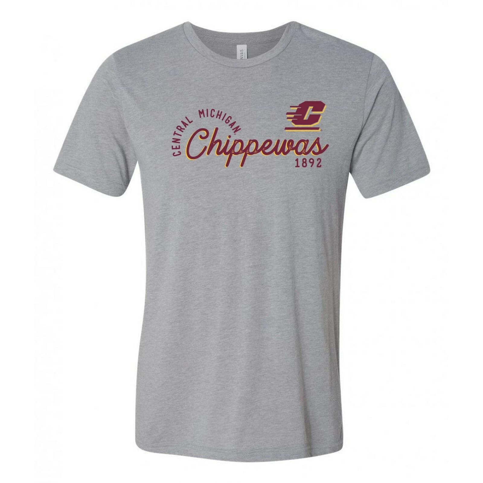 Central Michigan Chippewas Sunshine Script Canvas Triblend Shirt - Athletic Grey 4XL