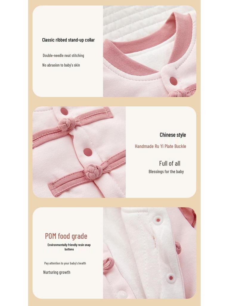 Infant Girl's Thick Cotton Jumpsuit - Warm Chinese Style Winter Outerwear