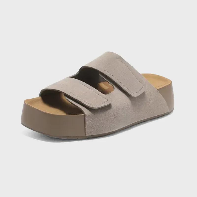 Nama Shoku Pan - Velcro Two-Strap Thick Sole Sandals 4.5CM