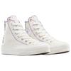 Converse Chuck Taylor All Star Lift Platform High Scalloped Edges Embroidered Flowers Women Sneakers White Vintage-White Violet-Heat A13528C