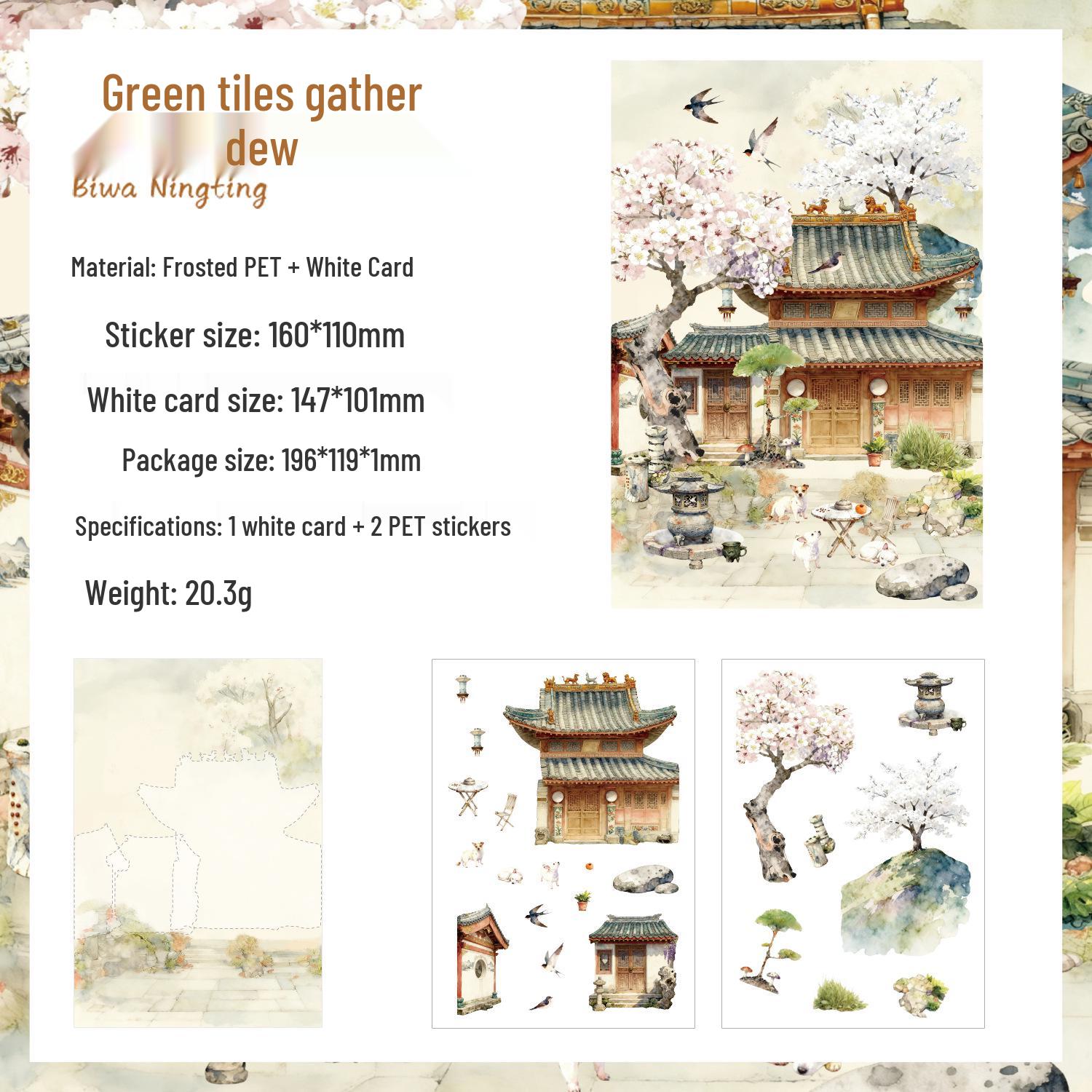 Jiuju Fengyan Ancient Style Matte Landscape Stickers - Chinese DIY Kids Scene Stickers