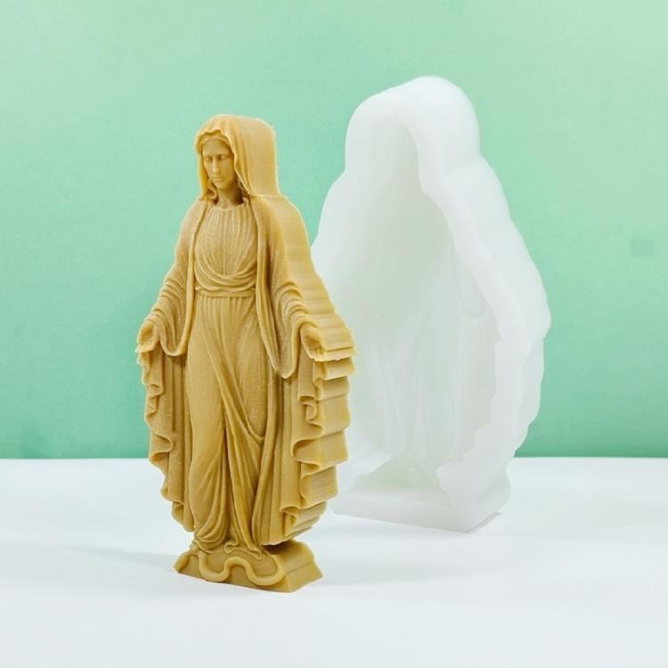 Silicone Candle Mold Catholic Gypsum Concrete Resins Cast 3D Virgins Soap Molds