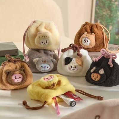 Official BABY [More Fluffy] Face Plush String Pouch - Ultra-Soft Character Organizer