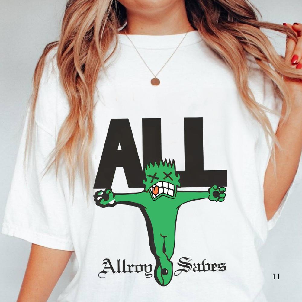 

Vintage ALL Band Allroy Saves T-Shirt White Cotton Graphic Tee Unisex S-5XL Unisex T-Shirt XXXL