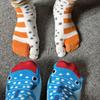 New Style Girls Cute Funny Split Toe Mid-Tube Socks Abstract Ugly Eel Aquarium Couple Socks Personality Trendy Socks