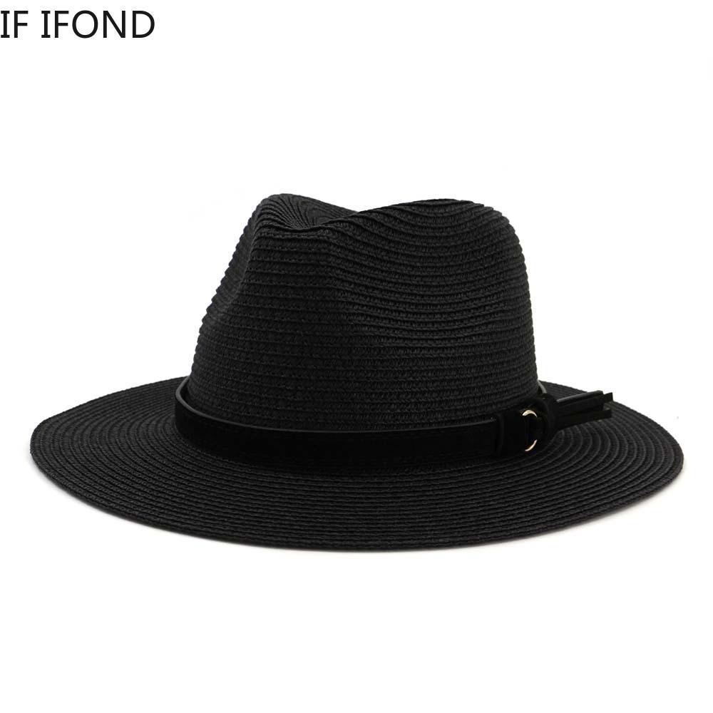 60CM Size Design Mens Straw Sun Hat For Women British Style Panama Church Jazz Hats Summer Beach Vacation Hats