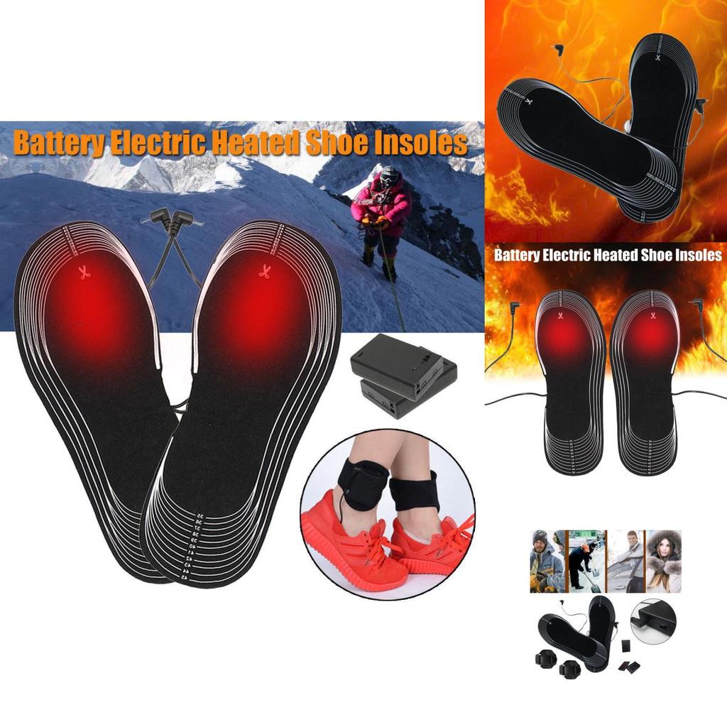 Beheizbare Einlegesohlen aus Kohlefaser mit Batteriebox, wiederaufladbar per USB, für Winterkomfort