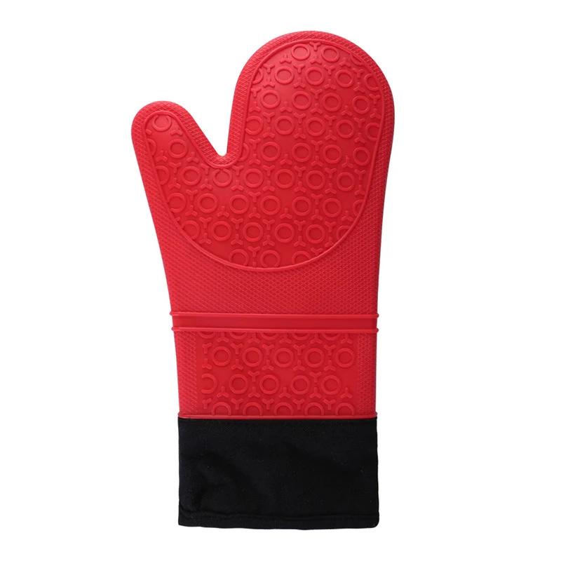 Thicken Silicone Baking Gloves Waterproof Heat Resistant Oven Mitt With Cotton Kitchen Cooking Microwave BBQ Gloves Potholder