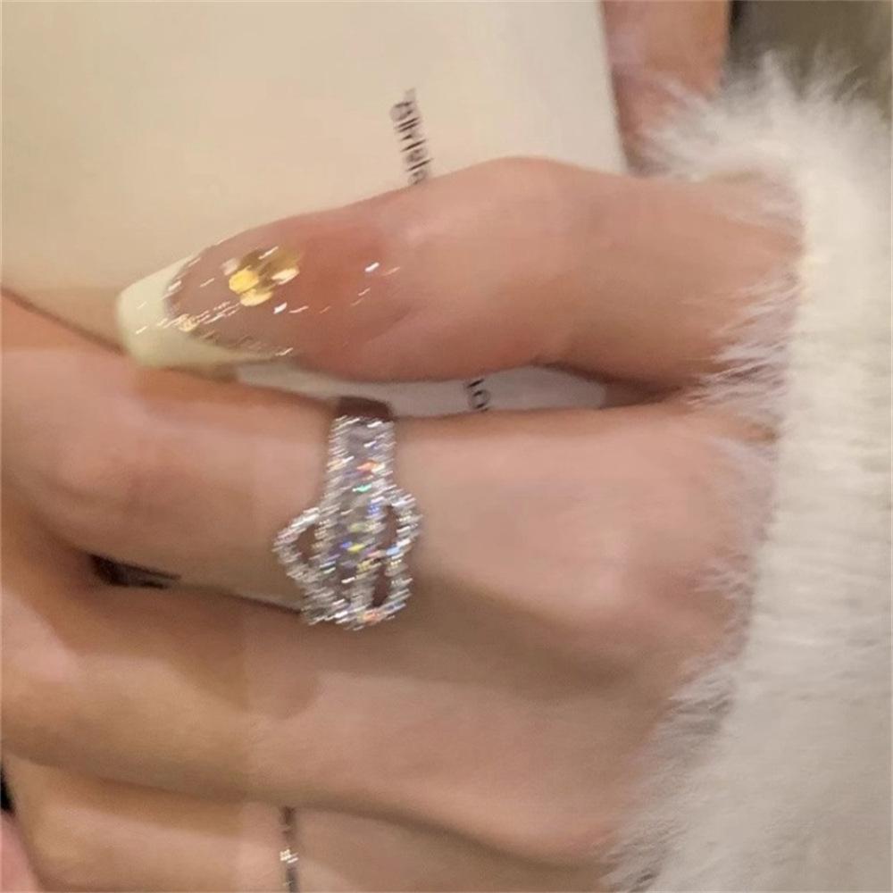 ins wind love zircon ring female flash diamond open index finger ring wholesale