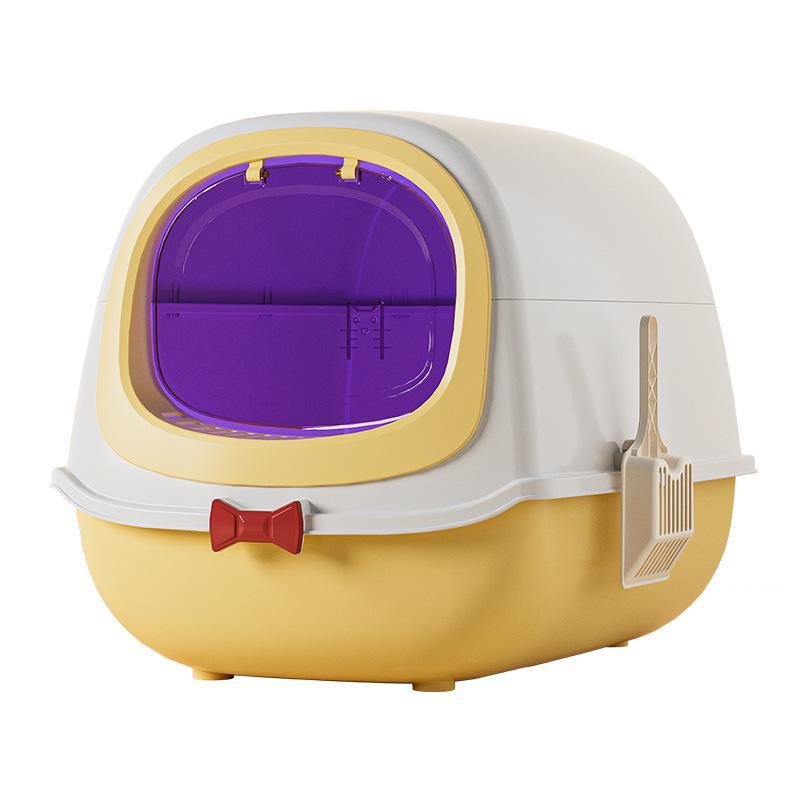Extra Large UV-Lit Enclosed Cat Litter Box with Scoop