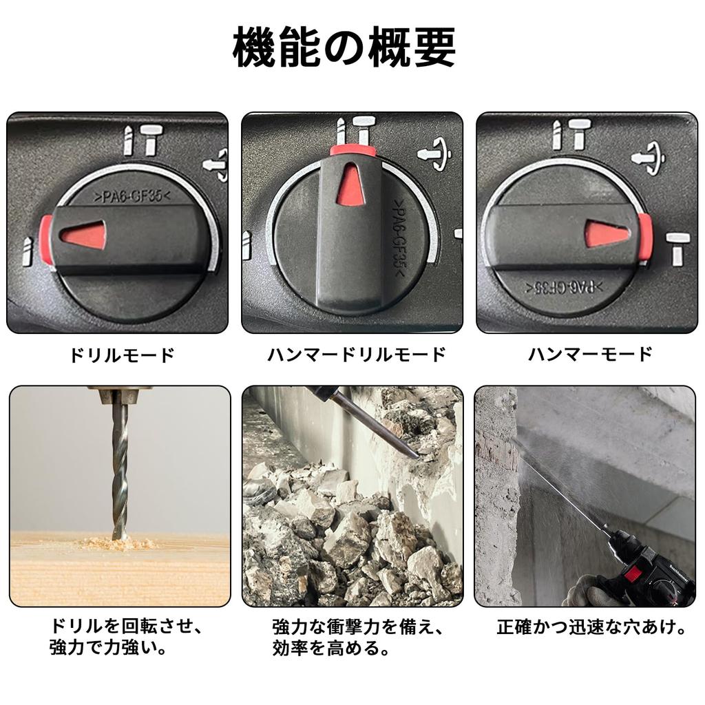 Dearsee Cordless Hammer Drill for Makita Brushless Drills Multiple Switches Between Hammer and Drill Modes Unit Sold 18V, Motor, Dual-Reverse