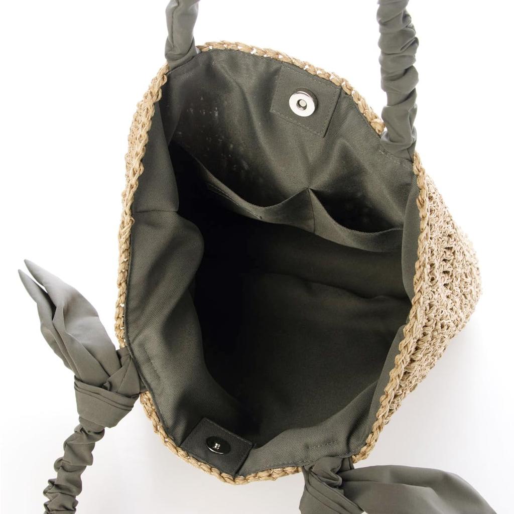 Ribbon Pattern Knitted Tote Bag