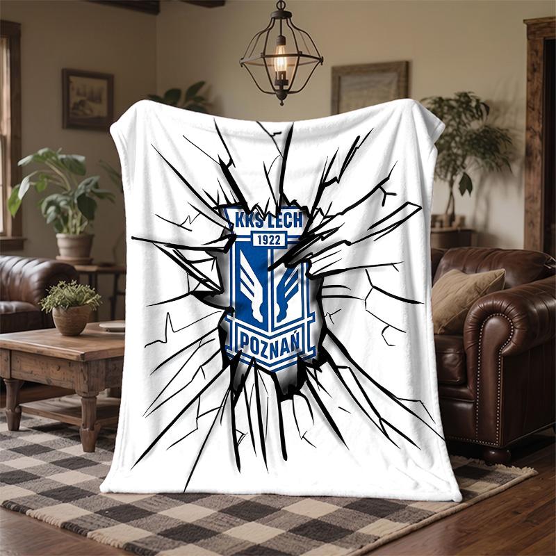 Lech Poznan Print Flannel Blanket Soft Warm Sofa Bed Throw Blanket For Home Office Bedroom