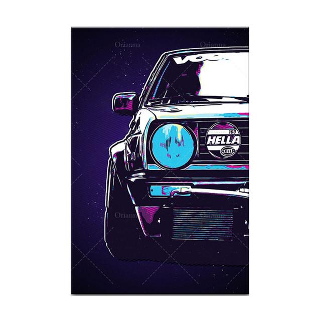 

Современный японский ретро суперкар абстрактное граффити настенное искусство картина модульная картина на холсте плакаты принты гостиная домашний декор без рамки 21*30cm