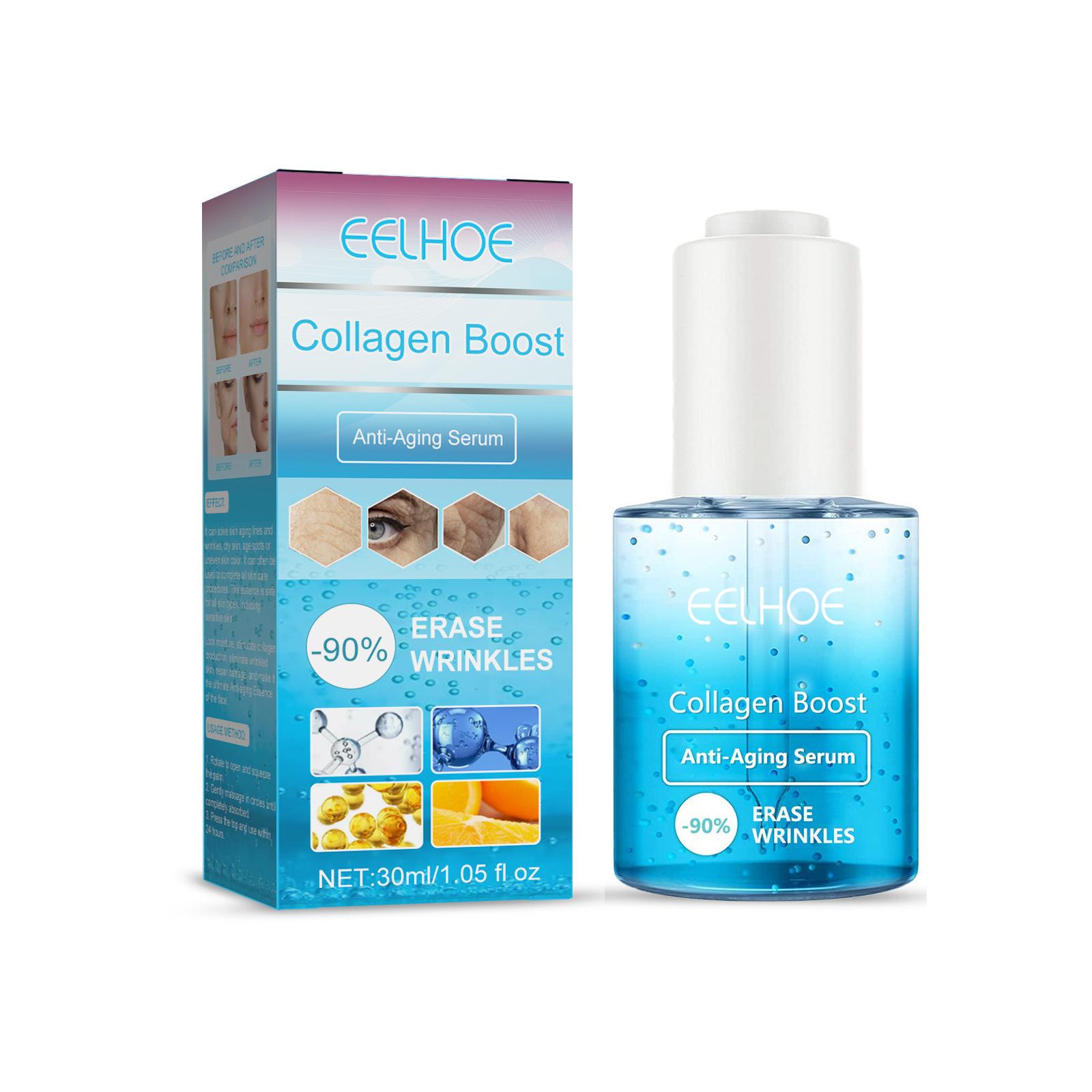 

EELHOE Collagen Serum Fade Fine Lines Anti-Wrinkle Firming Moisture Facial Skin Anti Aging Essence 30ml