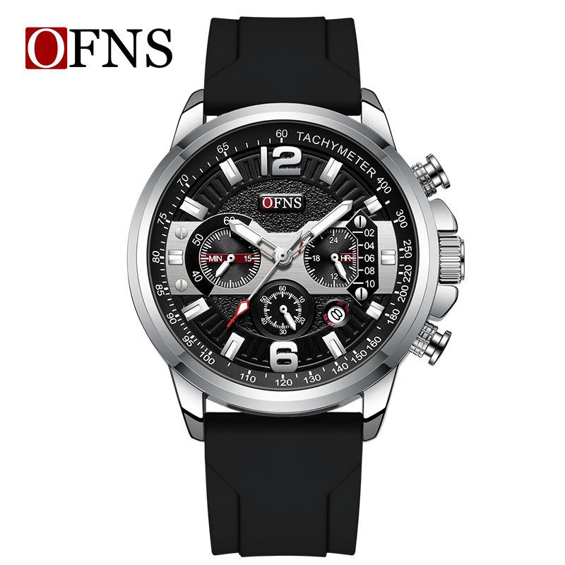Quartz Watch Three Eyes Six Needles Fashion Luminous Waterproof Casual High-End Business Men S Watch