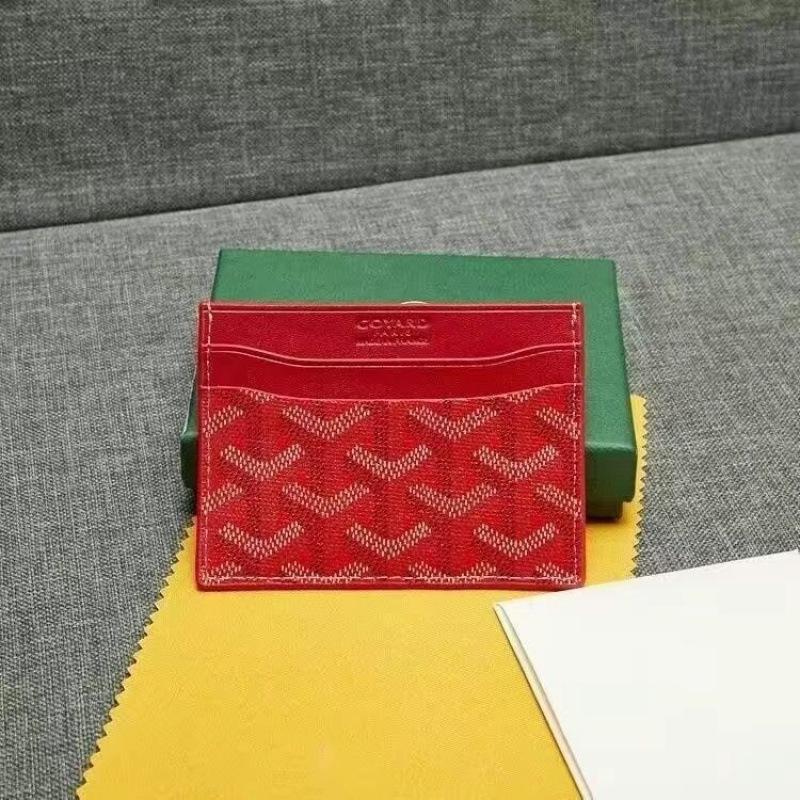 2025 Dogtooth Goyard Unisex Card and Coin Holder - Fashionable Two-Layer Cowhide Design