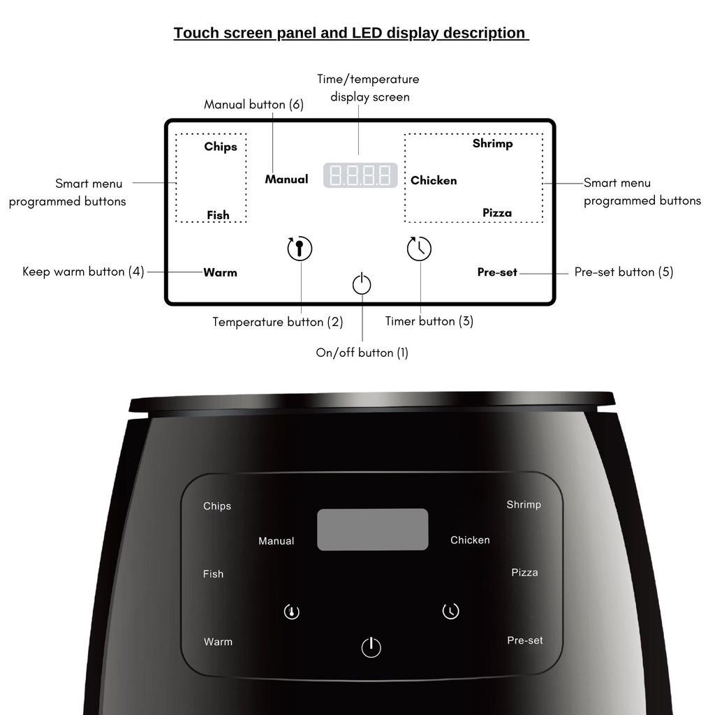 Large Capacity Multi-Functional Electric Air Fryer for Home Use