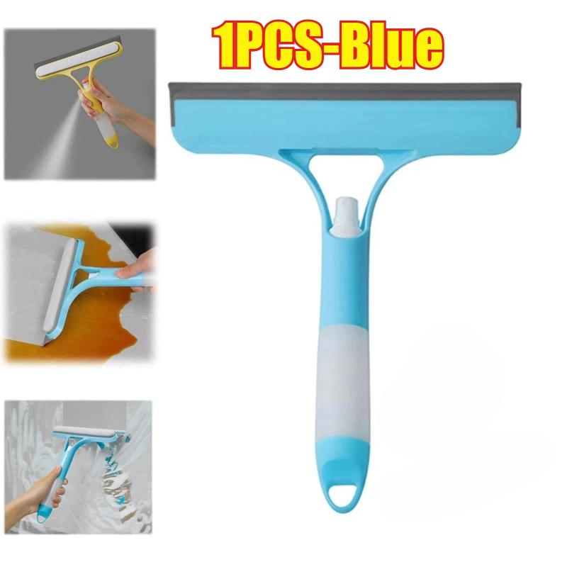 

Home-use multi-functional glass cleaner equipped with a watering can combines three-in-one glass and window scraper functions Blue-1pc