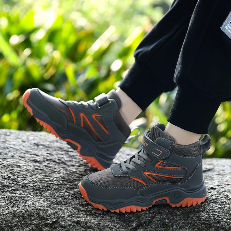 Fashion New Outdoor anti slip Hiking Shoes Teenage student shoes Kids Trekking Sneakers Mountain Climbing Shoes Sport Footwear For Boys