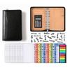 PU Leather Portfolio Binder Cover 6-Ring Business Notebook Loose Leaf Notebook Conference Use