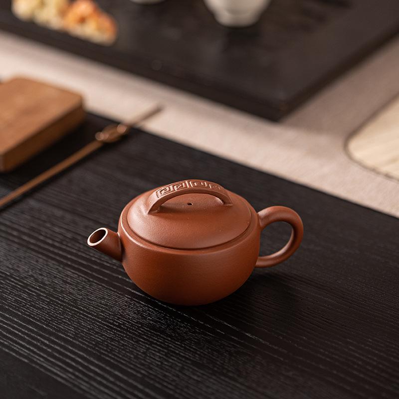 Zisha Pot Pure Handmade Kung Fu Tea Set for One Person Single Pot Raw Ore Purple Mud Small Capacity Zhu Mud Brewing Teapot Hantile Pot