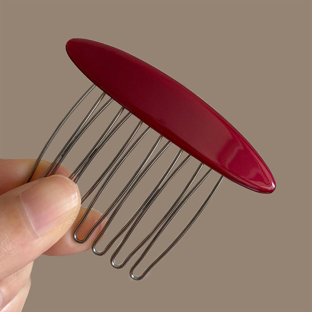 Vintage Acetate Fluffy Hair Comb for Women - Princess Style, Back-Inserted, Wispy Bangs Clip