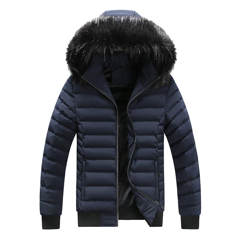 

Large Size Cotton Coat Men s New Style Stitching Contrasting Color Fashionable Green Autumn and Winter Cotton Coat Jacket Men s Jacket L