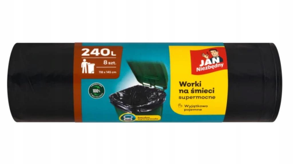 Jan Niezbędny Garbage Bags 240l 8 Pieces Universal Black