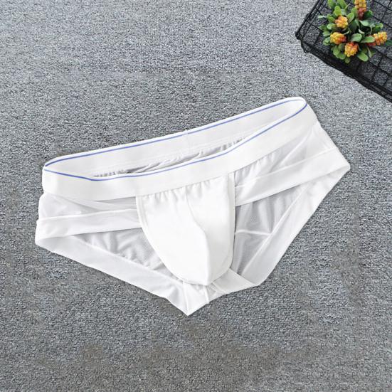 Men Briefs Summer 3D Pouch Solid Color Soft Sheer Breathable Comfortable Stretch Quick Drying Male Triangle Bikini Underwear