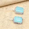Pretty Blue Chalcedony Gemstone Handmade 925 Solid Sterling Silver Jewelry Earrings For Her